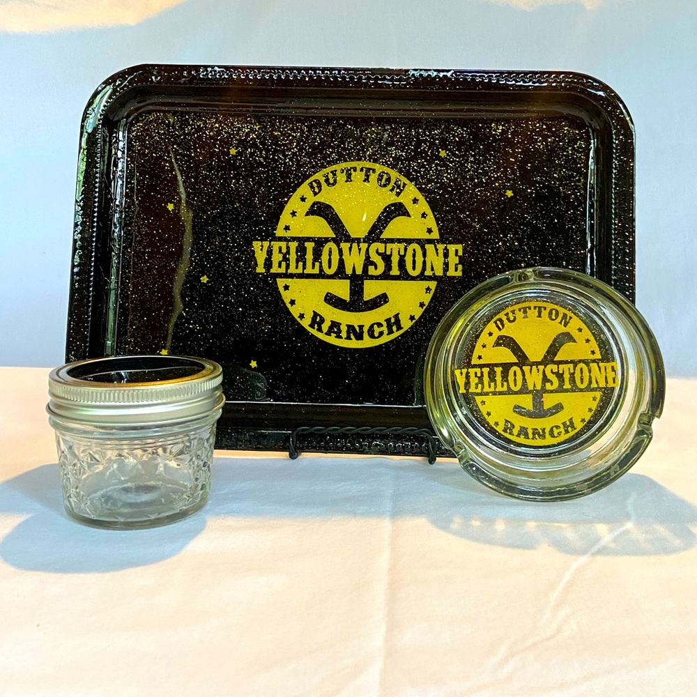 Yellowstone Tray, Ashtray & Jar